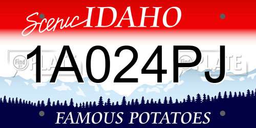1A024PJ Idaho License Plate