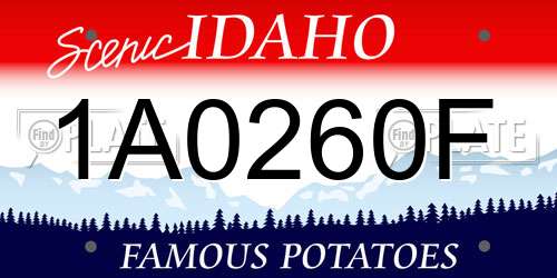 1A0260F Idaho License Plate