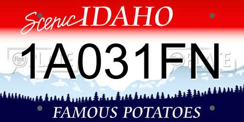 1A031FN Idaho License Plate