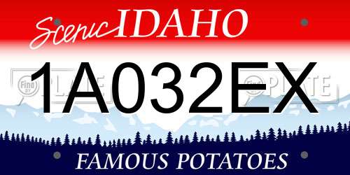 1A032EX Idaho License Plate