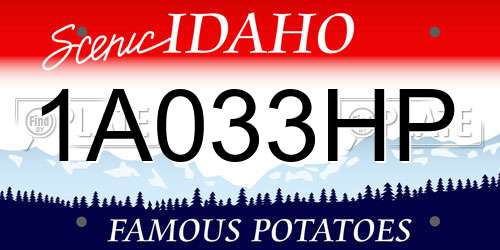 1A033HP Idaho License Plate