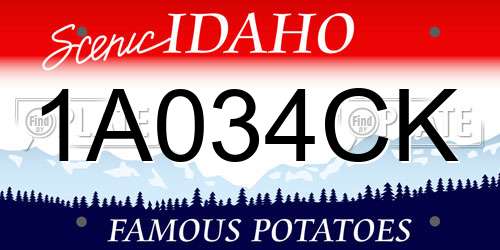 1A034CK Idaho License Plate