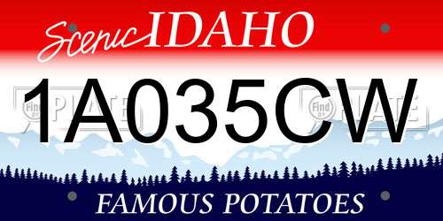 1A035CW Idaho License Plate