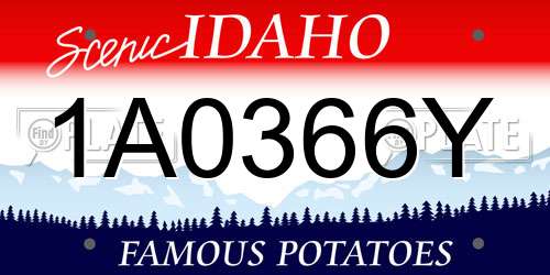 1A0366Y Idaho License Plate