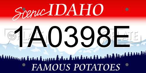 1A0398E Idaho License Plate