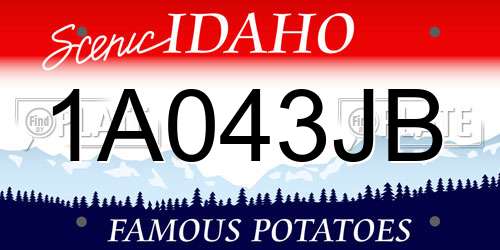 1A043JB Idaho License Plate
