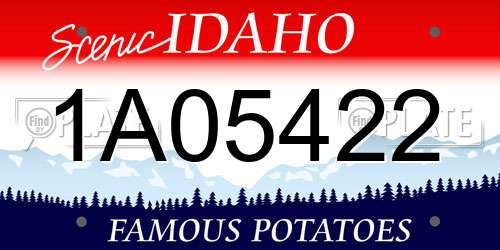 1A05422 Idaho License Plate