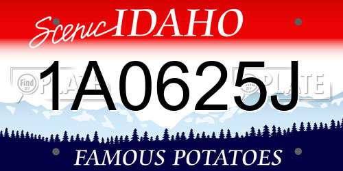 1A0625J Idaho License Plate
