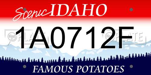 1A0712F Idaho License Plate