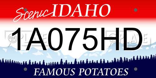1A075HD Idaho License Plate