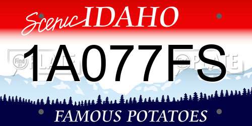 1A077FS Idaho License Plate