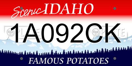 1A092CK Idaho License Plate