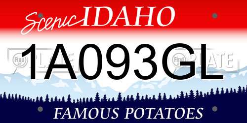 1A093GL Idaho License Plate