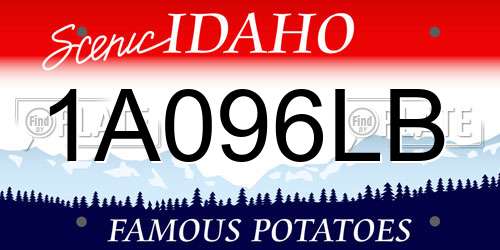 1A096LB Idaho License Plate