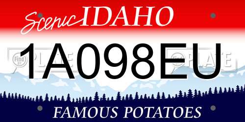 1A098EU Idaho License Plate
