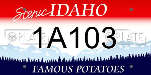 1A103 Idaho License Plate