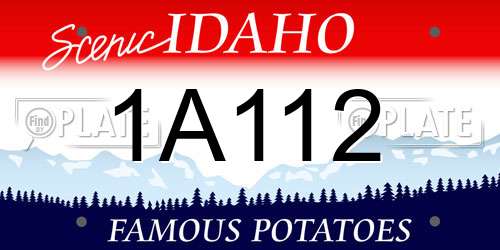 1A112 Idaho License Plate