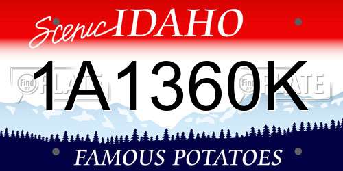 1A1360K Idaho License Plate
