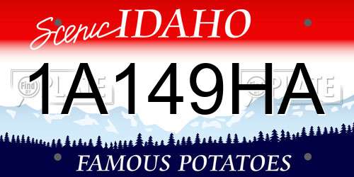 1A149HA Idaho License Plate
