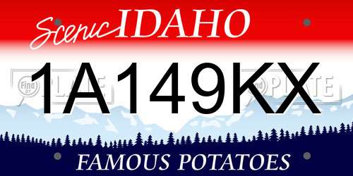 1A149KX Idaho License Plate