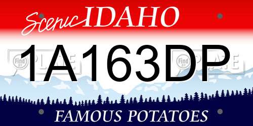 1A163DP Idaho License Plate