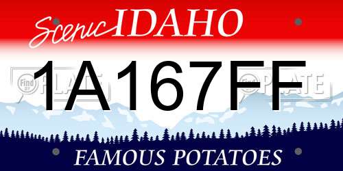 1A167FF Idaho License Plate