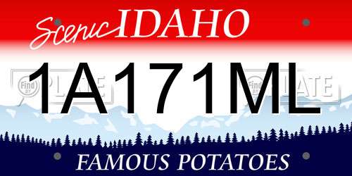 1A171ML Idaho License Plate