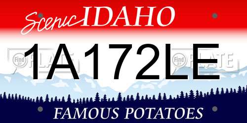 1A172LE Idaho License Plate