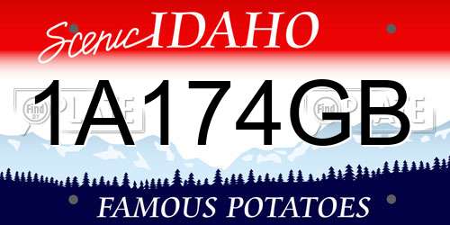 1A174GB Idaho License Plate