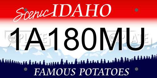 1A180MU Idaho License Plate