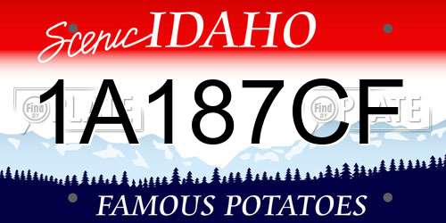 1A187CF Idaho License Plate