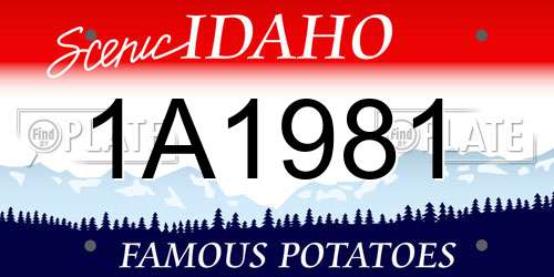 1A1981 Idaho License Plate