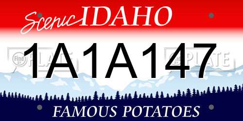 1A1A147 Idaho License Plate