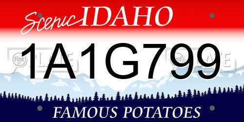 1A1G799 Idaho License Plate
