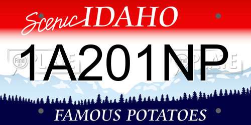 1A201NP Idaho License Plate