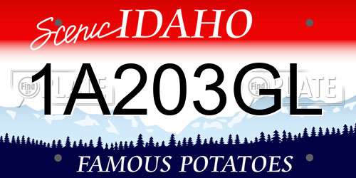 1A203GL Idaho License Plate
