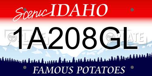 1A208GL Idaho License Plate