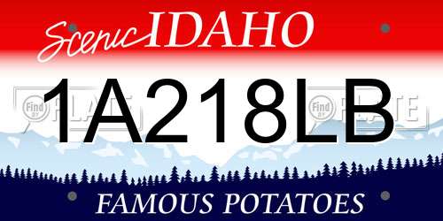1A218LB Idaho License Plate