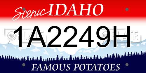 1A2249H Idaho License Plate