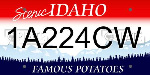 1A224CW Idaho License Plate