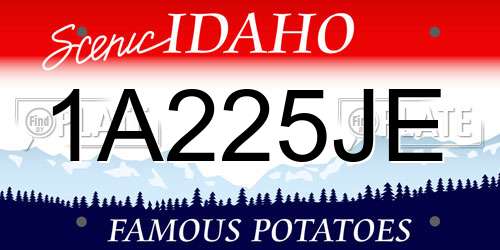 1A225JE Idaho License Plate