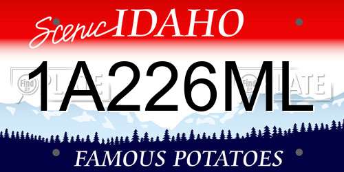 1A226ML Idaho License Plate