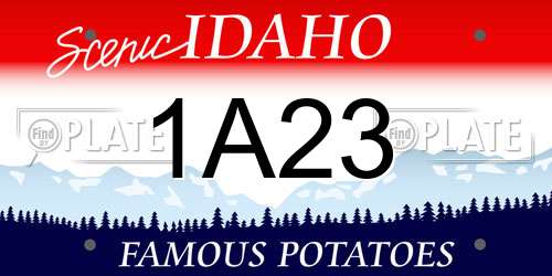 1A23 Idaho License Plate