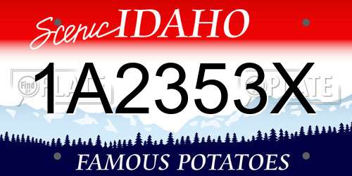 1A2353X Idaho License Plate