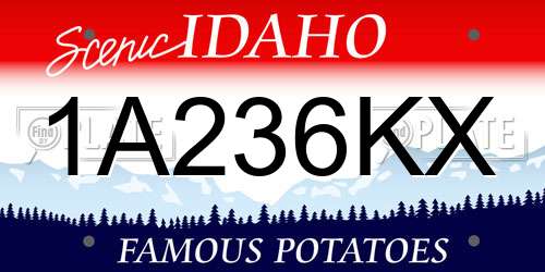 1A236KX Idaho License Plate