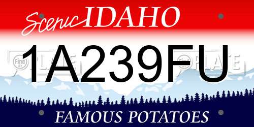 1A239FU Idaho License Plate
