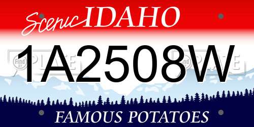 1A2508W Idaho License Plate