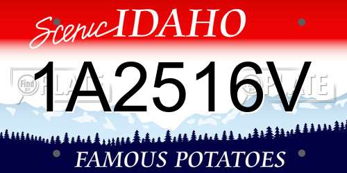 1A2516V Idaho License Plate