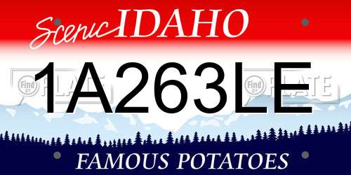 1A263LE Idaho License Plate