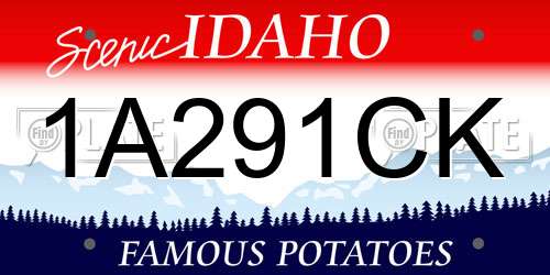 1A291CK Idaho License Plate